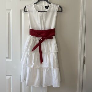 Who What Wear White Tiered Ruffle Dress